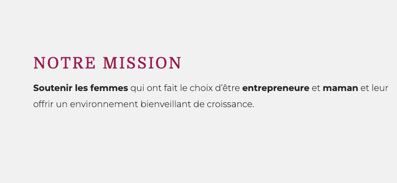 Mission de l'association Mampreneures